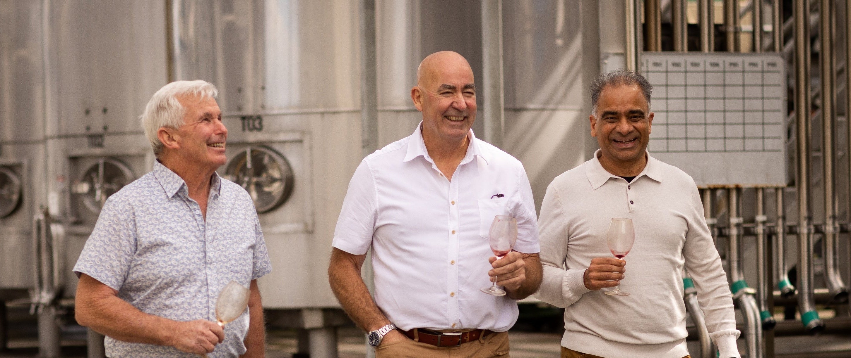 Ka Tahi Owners Danny, Amal and Wayne at the Winery in Thames Street